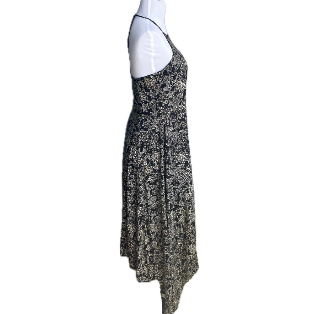 ABERCROMBIE & FITCH Y2K Floral Print High Neck Racerback Midi Dress SZ XS Boho - Picture 3 of 10